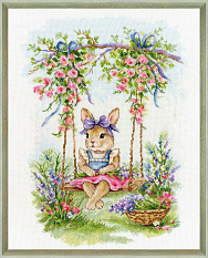 Вышивка ВК-088 Зайка на качелях Вышивка ВК-088 Зайка на качелях